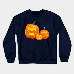 Spooky Jack-O-Lantern Trio (Blue) Crewneck Sweatshirt
